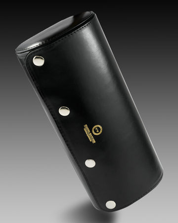 Genuine Leather Multi Storage Watch Travel Case Roll - Black