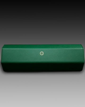 Genuine Leather Multi Storage Watch Travel Case Roll - Green