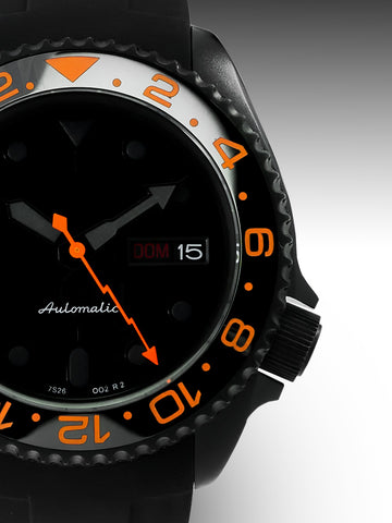 Skxx Stealth Orange Featuring Black Dial | Black and Orange Ceramic Bezel