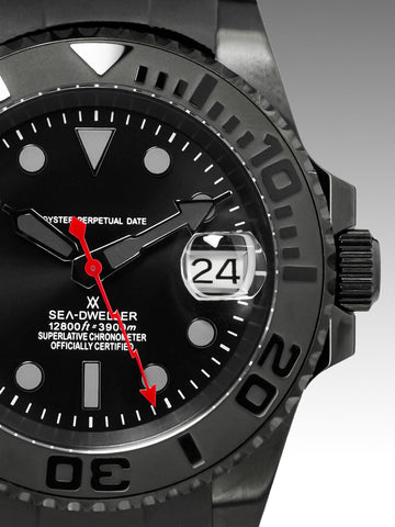 Sub Stealth | Premium Seiko Mod | Elegant Black strap
