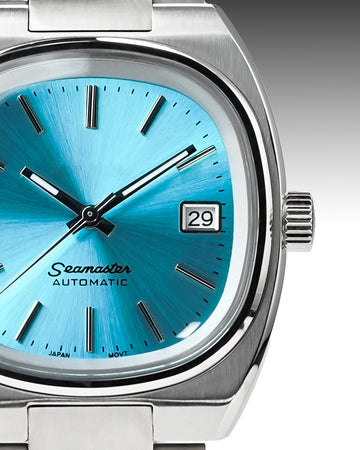 Seamaster Vintage Blue | Custom Mod with Turquoise Dial and Stainless Steel - Bracelet