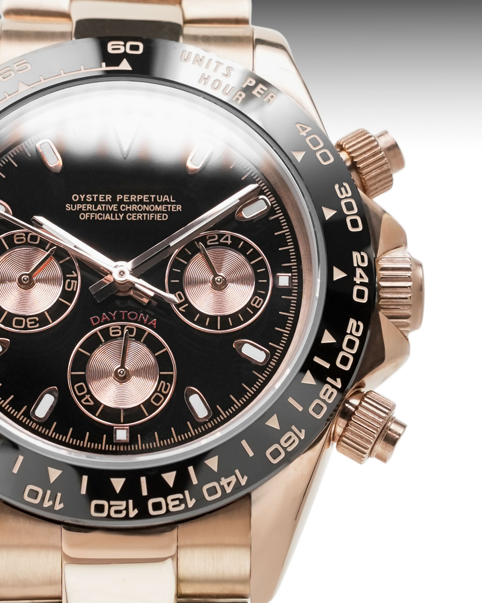 Daytona Rosegold Featuring Black Dial with Brown Chronograph
