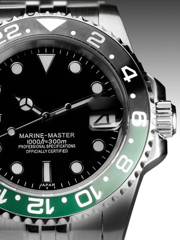 Sub Sprite | Custom Mod with Black Dial and Jubilee Bracelet | Black and Green Ceramic Bezel