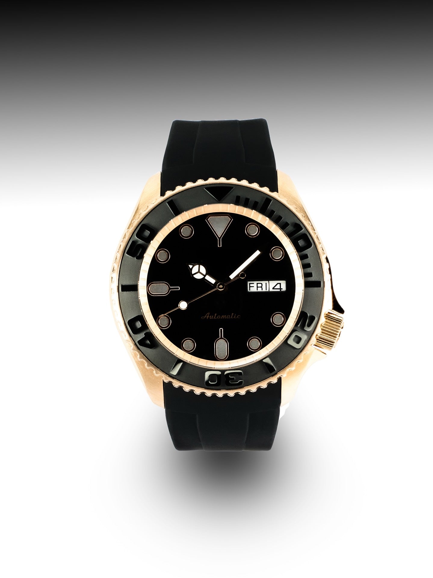 Skxx Gold Black Custom Mod with Black Dial and Black FKM Rubber