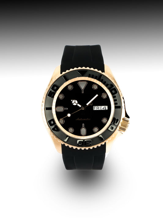 Skxx Gold Black | Custom Mod with Black Dial and Black FKM Rubber