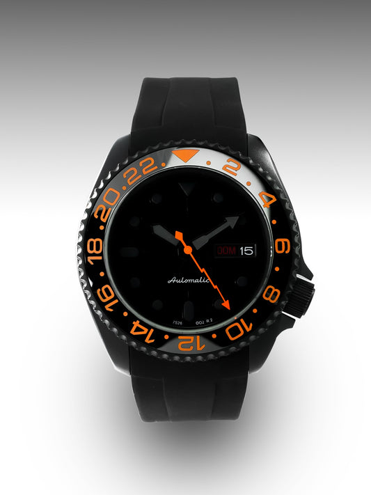 Skxx Stealth Orange Featuring Black Dial | Black and Orange Ceramic Bezel