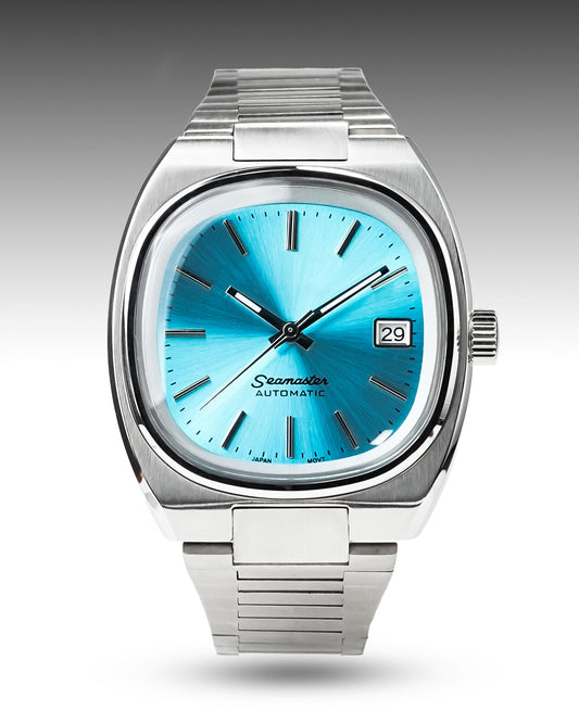 Seamaster Vintage Blue | Custom Mod with Turquoise Dial and Stainless Steel  - Bracelet