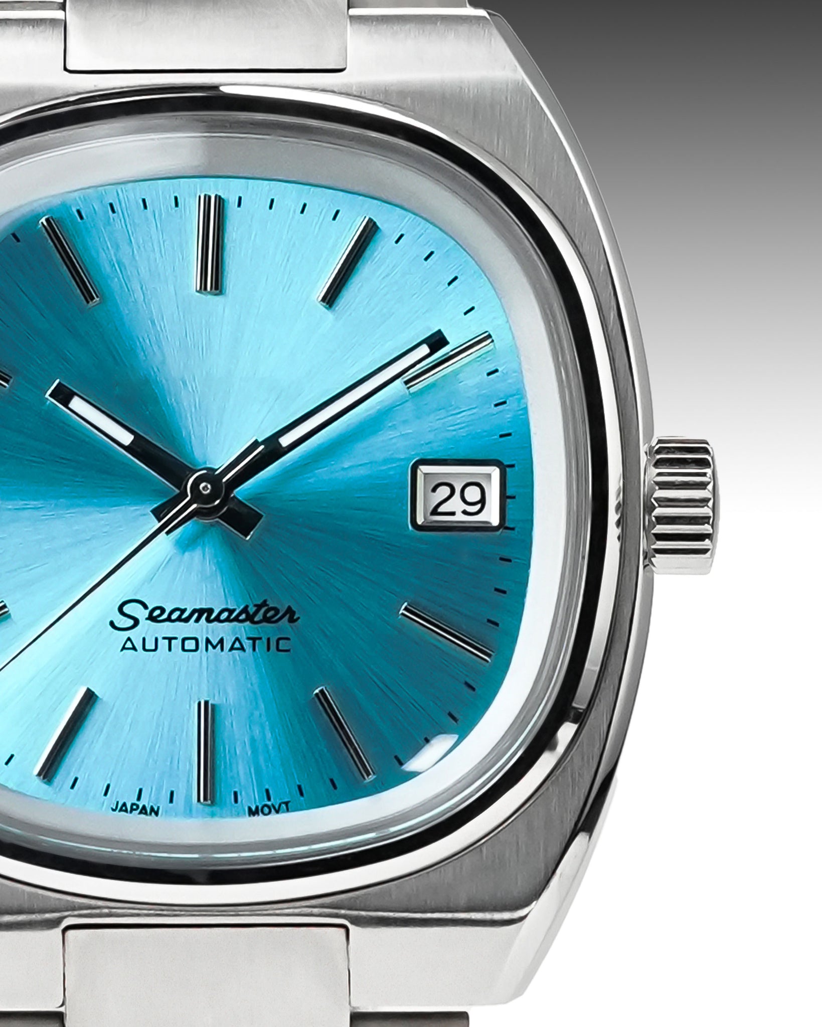 Seamaster Vintage Blue | Custom Mod with Turquoise Dial and Stainless Steel  - Bracelet
