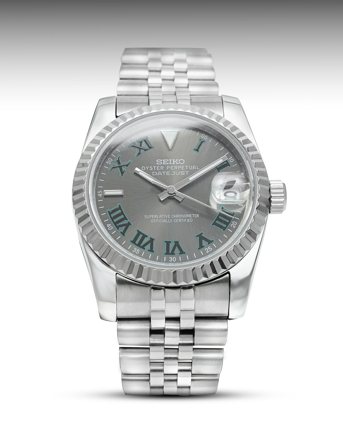 Datejust Wimbledon with Grey Roman Dial and Jubilee Bracelet